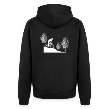 Mountainbiking Hill Biking Mountain Downhill Biker - Unisex Premium Organic Zip Hoodie - black - Back - Nico (187cm)