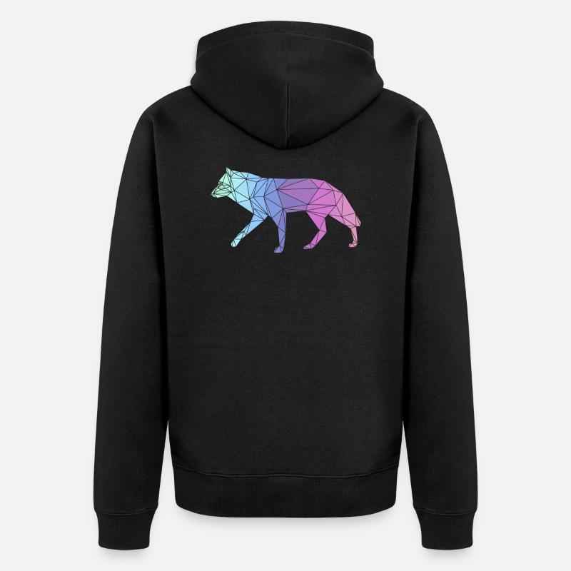 WOLF - Unisex Premium Bio Zip Hoodie - Schwarz