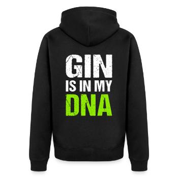 Gin is in my DNA Toast Gin - Unisex Premium Organic Zip Hoodie - black - Back - Nico (187cm)