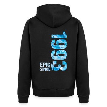 Epic Since 1993 Jahr Geburtstag - Unisex Premium Bio Zip Hoodie - Schwarz - Hinten - Nico (187cm)