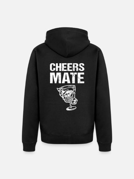 Cheers Mate - Unisex Premium Organic Zip Hoodie - black