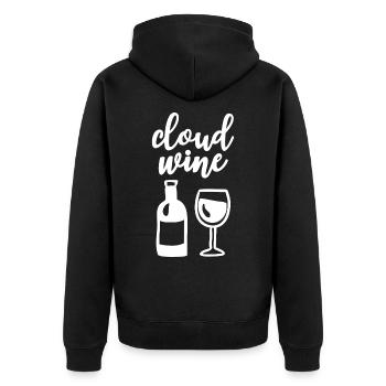 Cloud Vin Verre de vin Bouteille de vin Amateurs de vin - Veste à capuche bio Premium Unisexe - noir - Dos - Nico (187cm)