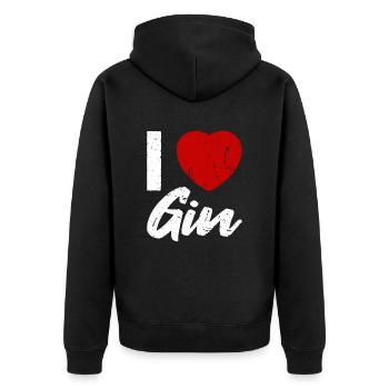 J’adore le Gin - Veste à capuche bio Premium Unisexe - noir - Dos - Nico (187cm)