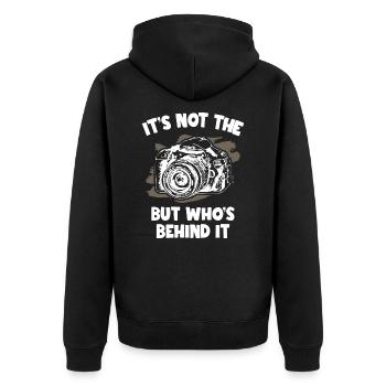 Photography - Unisex Premium Bio Zip Hoodie - Schwarz - Hinten - Nico (187cm)