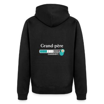 Grand père 2024 Chargement - Veste à capuche bio Premium Unisexe - noir - Dos - Nico (187cm)