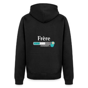 Frère 2024 Chargement... - Veste à capuche bio Premium Unisexe - noir - Dos - Nico (187cm)