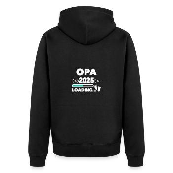 Opa 2025 - Unisex Premium Bio Zip Hoodie - Schwarz - Hinten - Nico (187cm)