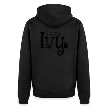 lierre Nom Prénom Nom du chaton - Veste à capuche bio Premium Unisexe - noir - Dos - Nico (187cm)