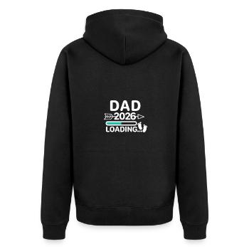 Dad 2026 Baby Feet - Unisex Premium Organic Zip Hoodie - black - Back - Nico (187cm)