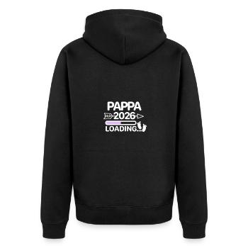 Pappa 2026 Baby Feet - Unisex Premium Organic Zip Hoodie - black - Back - Nico (187cm)