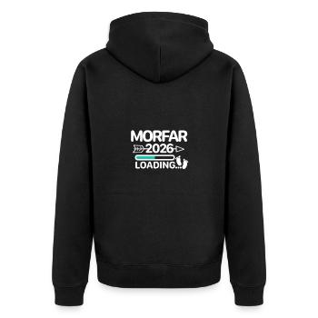 Morefar 2026 suédois - Veste à capuche bio Premium Unisexe - noir - Dos - Nico (187cm)