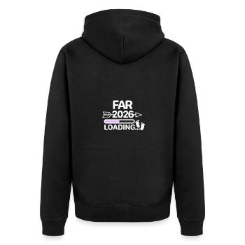 Papa 2026 dänisch - Unisex Premium Bio Zip Hoodie - Schwarz - Hinten - Nico (187cm)