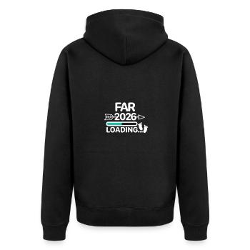Papa 2026 dänisch - Unisex Premium Bio Zip Hoodie - Schwarz - Hinten - Nico (187cm)