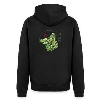 Chinesisch_Architektur_Himmelstempel_Wenshou 1420 - Unisex Premium Organic Zip Hoodie - black - Back - Nico (187cm)