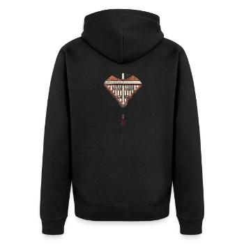 Germany_Hanover_Architecture_Ink Tower - Unisex Premium Organic Zip Hoodie - black - Back - Nico (187cm)