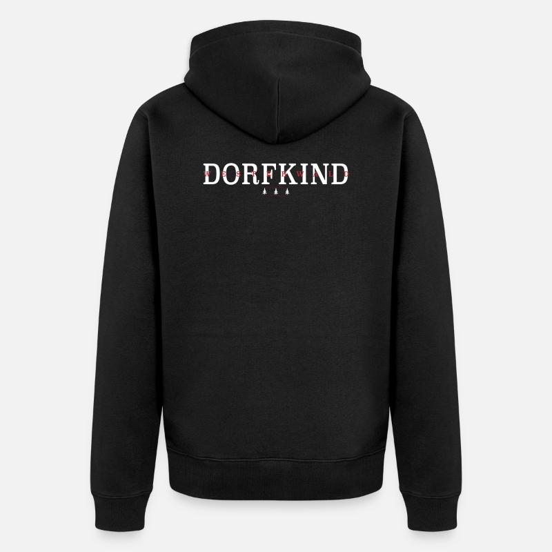 Statement. Dorf. - Unisex Premium Bio Zip Hoodie - Schwarz