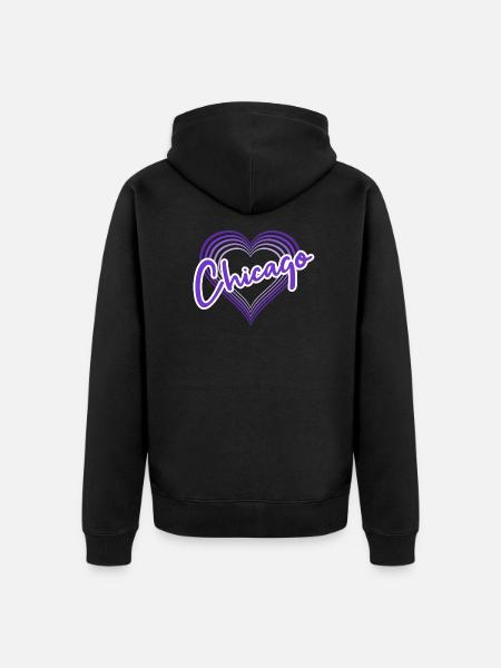 Chicago - Unisex Premium Bio Zip Hoodie - Schwarz