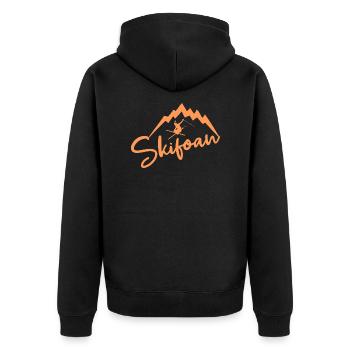 Skifahrer - Unisex Premium Bio Zip Hoodie - Schwarz - Hinten - Nico (187cm)