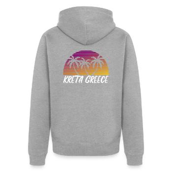 Crete Greece - Unisex Premium Organic Zip Hoodie - heather grey - Back - Nico (187cm)