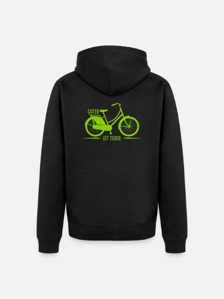 Guter Rad ist teuer - Unisex Premium Bio Zip Hoodie - Schwarz