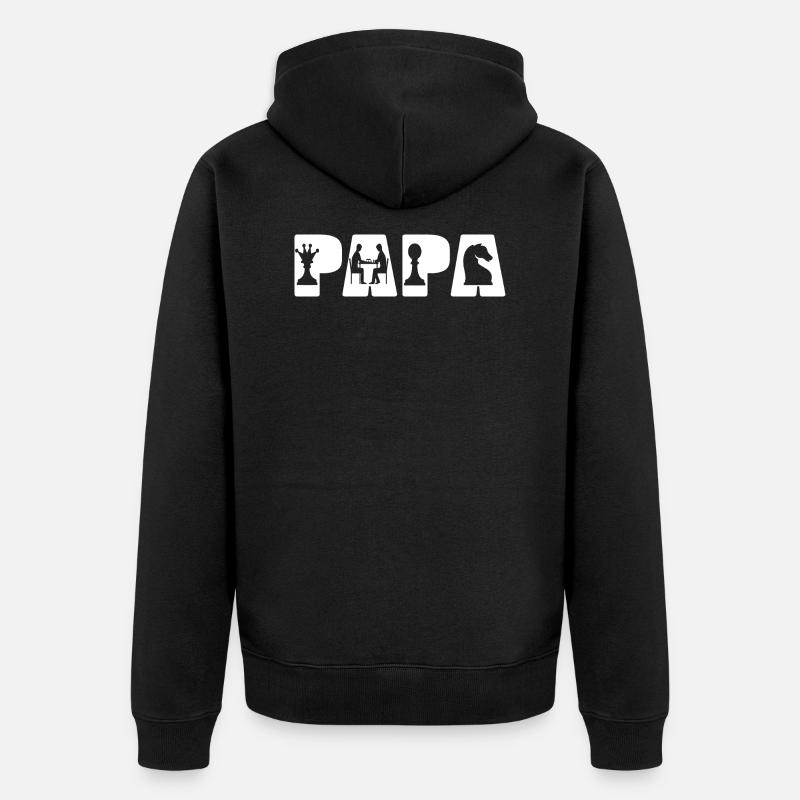 Papa Jeu d’échecs Gambit - Veste à capuche bio Premium Unisexe - noir