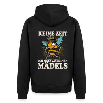 Imker Bienen Biene - Unisex Premium Bio Zip Hoodie - Schwarz - Hinten - Nico (187cm)