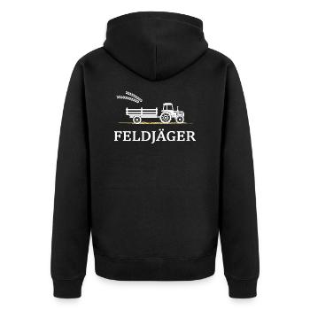 Traktor Traktorfahrer Landwirt Acker Feld - Unisex Premium Bio Zip Hoodie - Schwarz - Hinten - Nico (187cm)