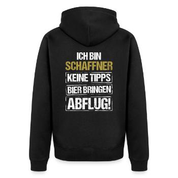 Je suis chef d'orchestre - apporte de la bière et décolle - Veste à capuche bio Premium Unisexe - noir - Dos - Nico (187cm)