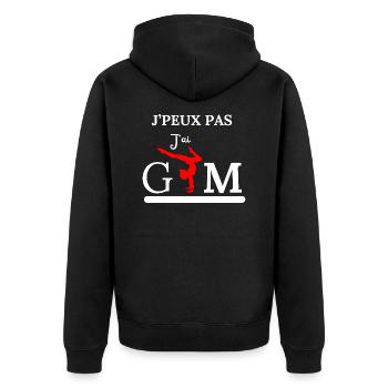 Je peux pas, j'ai Gym - Veste à capuche bio Premium Unisexe - noir - Dos - Nico (187cm)