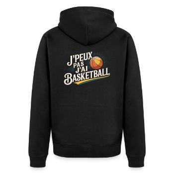 J'peux pas j'ai basketball - Veste à capuche bio Premium Unisexe - noir - Dos - Nico (187cm)