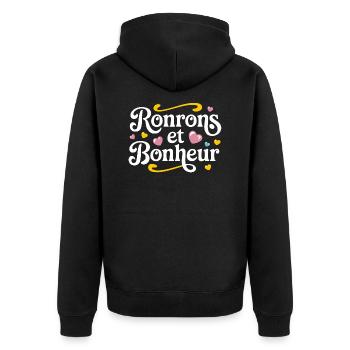 Ronrons et bonheur - Veste à capuche bio Premium Unisexe - noir - Dos - Nico (187cm)