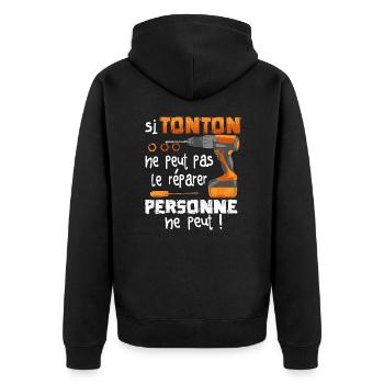 Si TONTON Ne Peut Pas Le Réparer Personne Ne Peut - Veste à capuche bio Premium Unisexe - noir - Dos - Nico (187cm)
