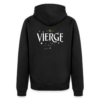 logo signe astro vierge - Veste à capuche bio Premium Unisexe - noir - Dos - Nico (187cm)