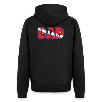 SCUBA DAD - Unisex Premium Organic Zip Hoodie - black - Back - Nico (187cm)