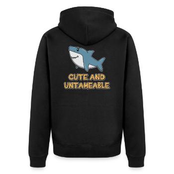 Taux de requin ➢ mignon et Shark Indomptable - Veste à capuche bio Premium Unisexe - noir - Dos - Nico (187cm)