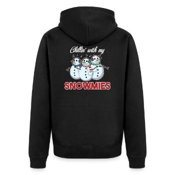 Chillin avec mon cadeau de Noël de cadeau de Noël de Snowmies - Veste à capuche bio Premium Unisexe - noir - Dos - Nico (187cm)