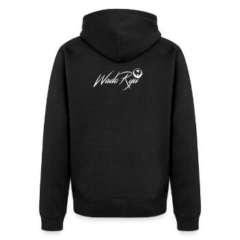 WadoRyu 2 - Unisex Premium Organic Zip Hoodie - black - Back - Nico (187cm)