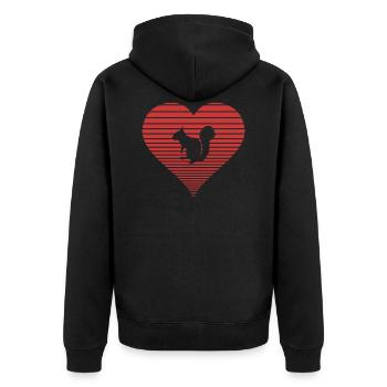 Eichhörnchen - Unisex Premium Bio Zip Hoodie - Schwarz - Hinten - Nico (187cm)