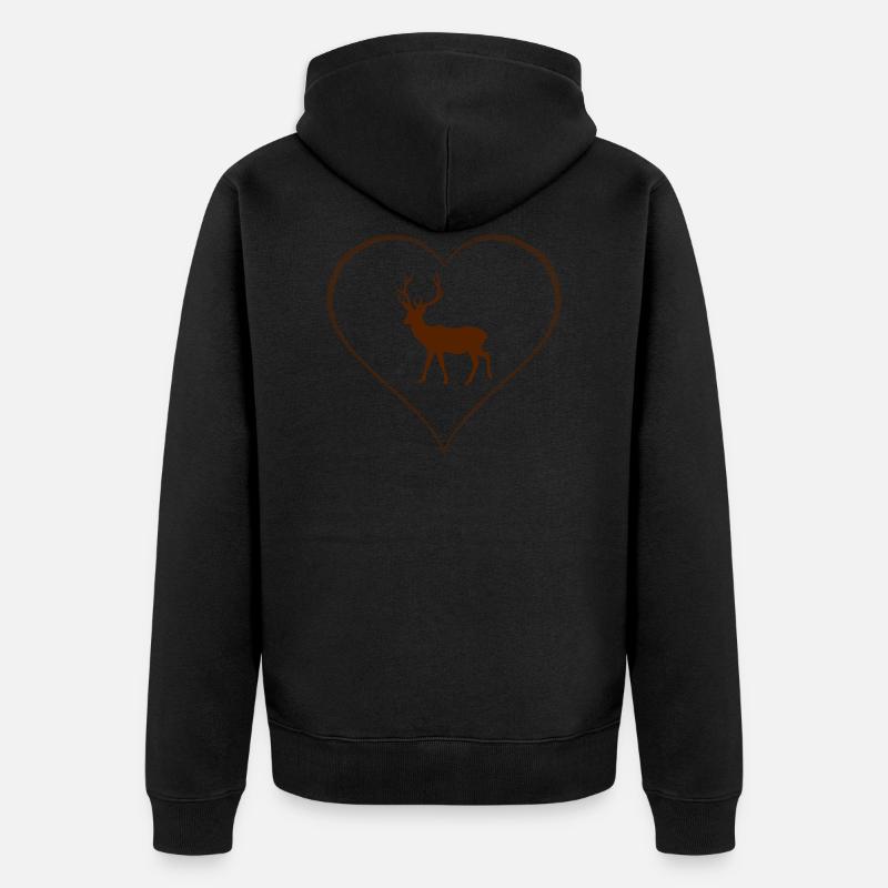 cerf - Veste à capuche bio Premium Unisexe - noir