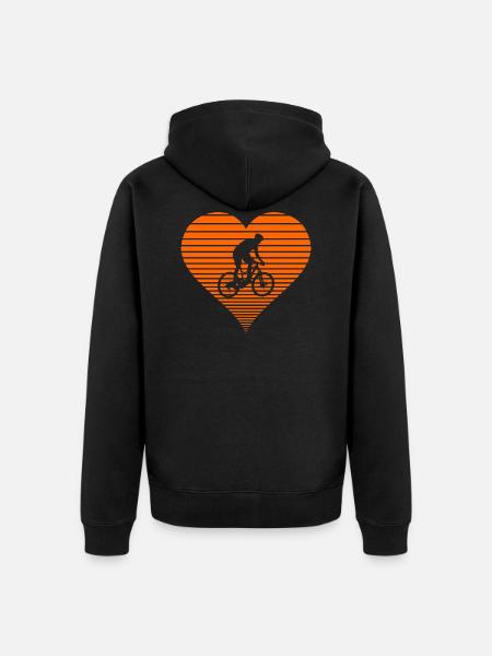Mountainbike - Unisex Premium Bio Zip Hoodie - Schwarz