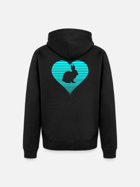 Hare - Unisex Premium Organic Zip Hoodie - black