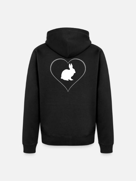 Hare - Unisex Premium Organic Zip Hoodie - black