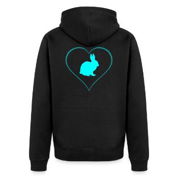 lièvre - Veste à capuche bio Premium Unisexe - noir - Dos - Nico (187cm)