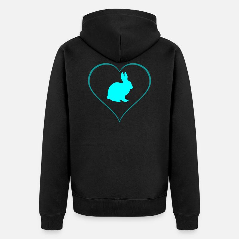 lièvre - Veste à capuche bio Premium Unisexe - noir