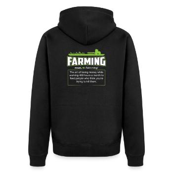 Landwirt Landwirtschaft Rinder Weihnachten Geschenk - Unisex Premium Bio Zip Hoodie - Schwarz - Hinten - Nico (187cm)