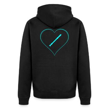 flûte - Veste à capuche bio Premium Unisexe - noir - Dos - Nico (187cm)