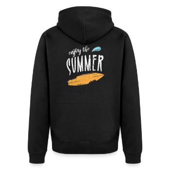 Profiter de l'été - Surf d'été - Veste à capuche bio Premium Unisexe - noir - Dos - Nico (187cm)
