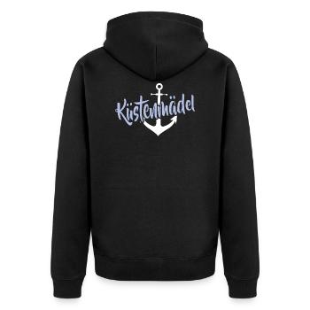 Anker Motiv Norddeutschland Küstenmädel - Unisex Premium Bio Zip Hoodie - Schwarz - Hinten - Nico (187cm)