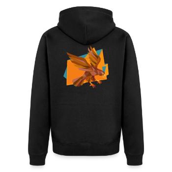 Peregrine Falcon Hawk Bird Wildlife Eagle - Unisex Premium Organic Zip Hoodie - black - Back - Nico (187cm)