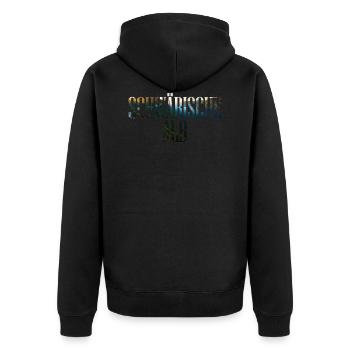 Schwäbische Alb Deutschland Europa Berg Landschaft - Unisex Premium Bio Zip Hoodie - Schwarz - Hinten - Nico (187cm)